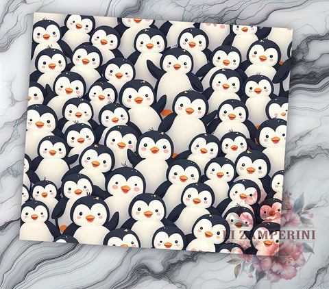Penguin Winter Kids Tumbler Wrap, Cute Penguins, Seamless Pattern, Tumbler Wrap, Sublimation Design, Animal Print, Winter Decor, Kids Gift Sublimation Li Zamperini 