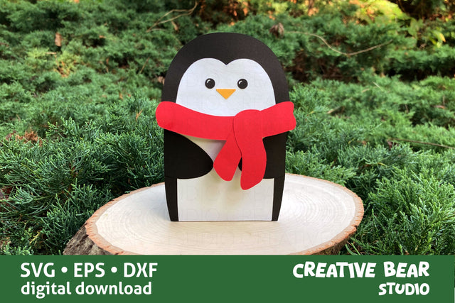 Penguin Winter Treat Box SVG Creative Bear Studio 
