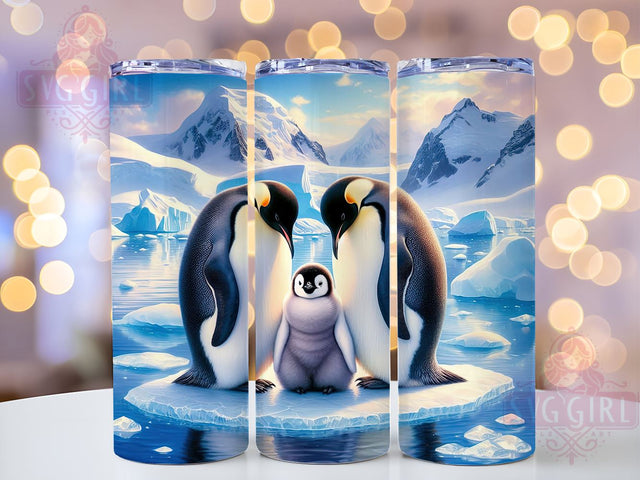 Penguins Family Tumbler, Mom Dad Baby Penguins PNG, 20oz Tumbler Wrap Design, Cute Penguin Family Gift, Animal Lover Drinkware, Winter Penguin Decor, Family Tumbler Sublimation Sublimation SvggirlplusArt 