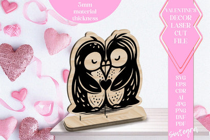 Penguins Love Valentine Ornament Laser Cut SVG v3 SVG Sintegra 