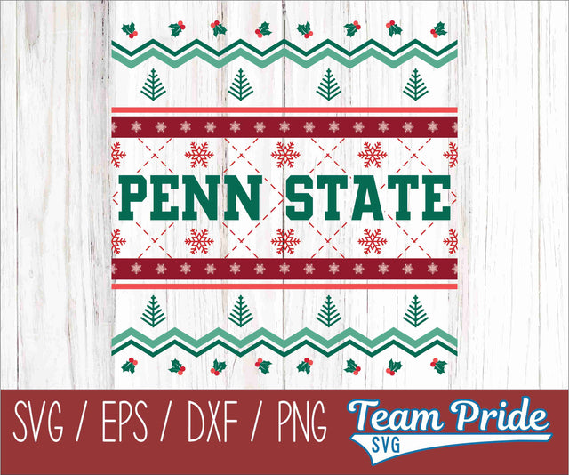 Penn State Ugly Christmas Sweater Festive Holiday Design SVG, EPS, DXF, PNG SVG Team Pride SVG 