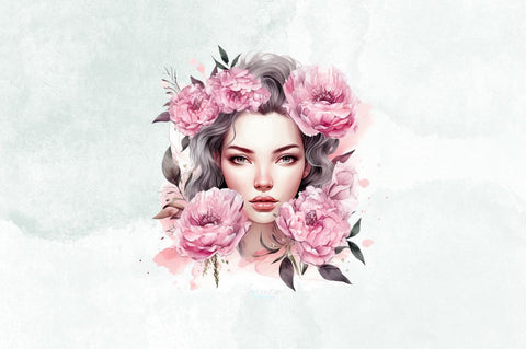 Peonies Watercolor Sublimation Clipart Bundle Sublimation Designangry 