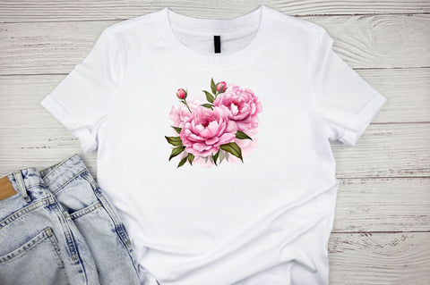 Peonies Watercolor Sublimation Clipart Bundle Sublimation Designangry 