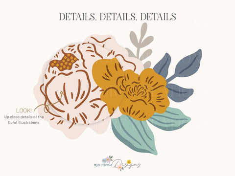 Peony Blooms Floral Cluster Craft File SVG Aja Nicole Designs 