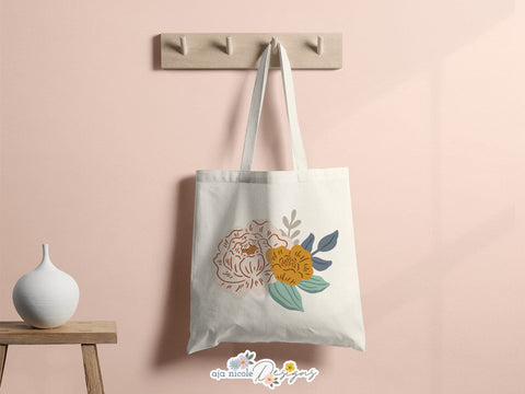 Peony Blooms Floral Cluster Craft File SVG Aja Nicole Designs 