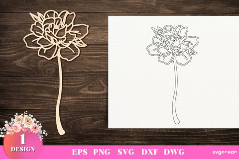 Peony Laser Cut Files SVG SvgOcean 
