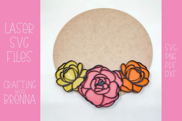 Peony Layered Nursery Sign Laser SVG File SVG Crafting With Brenna 