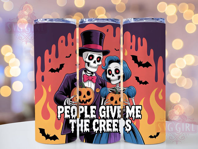 People Give Me The Creeps Funny Tumbler, Funny Halloween Wrap, Humorous Spooky Cup, 20Oz Sublimation Tumbler, Haunted Drinkware, Creepy Quote Gift, Sarcastic Halloween Wrap Sublimation SvggirlplusArt 