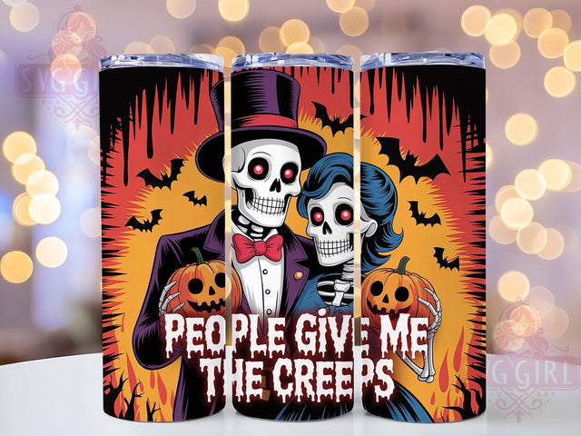 People Give Me The Creeps Funny Tumbler, Funny Halloween Wrap, Humorous Spooky Cup, 20Oz Sublimation Tumbler, Haunted Drinkware, Creepy Quote Gift, Sarcastic Halloween Wrap Sublimation SvggirlplusArt 