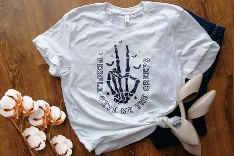 People Give Me The Creeps Svg Halloween, Funny Halloween Svg, Retro Halloween Svg, Spooky Season Svg, Skeleton Hand Svg, Cute halloween svg SVG DesignDestine 