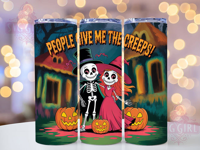 People Give Me The Creeps Tumbler, Creepy Quote, People Give Me The Creeps, 20Oz Tumbler Wrap, Sublimation Drinkware, Spooky Humor, Sarcastic Halloween Sublimation SvggirlplusArt 
