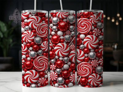 Peppermint Candy 20oz Tumbler, Peppermint Candy, Candy Cane Tumbler, Peppermint Tumbler, Christmas Tumbler, Peppermint PNG, Candy Cane PNG, 20oz Tumbler Wrap Sublimation SvggirlplusArt 