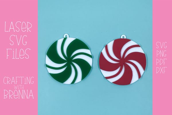 Peppermint Candy Ornament Laser SVG File SVG Crafting With Brenna 