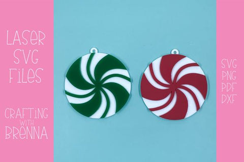 Peppermint Candy Ornament Laser SVG File SVG Crafting With Brenna 