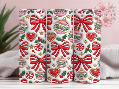 Peppermint Christmas Bows 20oz Tumbler, Peppermint Bows, Christmas Bows, Peppermint Bows PNG, Christmas Bow PNG, Peppermint Tumbler, Bows Tumbler Wrap, 20oz Tumbler Wrap Sublimation Li Zamperini 
