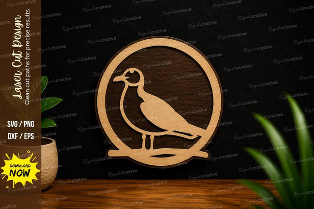 Perched Bird Circle Frame Laser Cut SVG File SVG Regulrcrative 