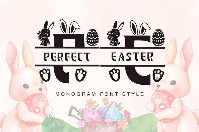 Perfect Easter Monogram Font Prasetya Letter 