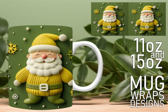 perfect for 11oz and 15oz mugs! , High-quality designs, 3D Santa Sublimation HoodArtCraft 