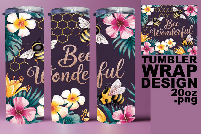 perfect for 20oz tumbler wraps! , Unique PNG design, Bee Sublimation HoodArtCraft 