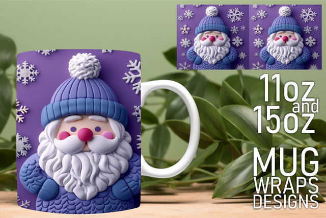 Perfect for any mug project, elevate your creative journey! , 3D Santa Sublimation HoodArtCraft 