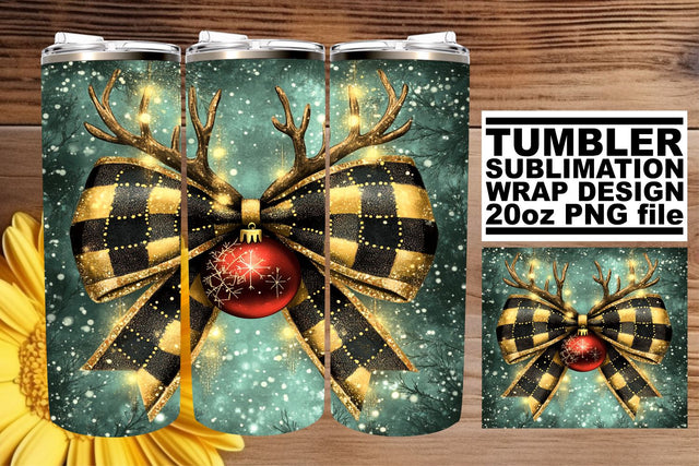 perfect for any occasion! , Gorgeous tumbler wrap, Christmas Bow Sublimation afrosvg 