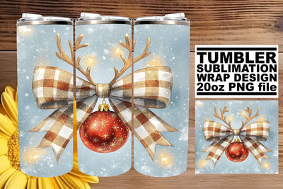 perfect for any sublimation project! , High-resolution tumbler wrap, Christmas Bow Sublimation afrosvg 