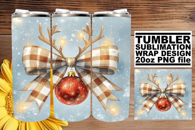 perfect for any sublimation project! , High-resolution tumbler wrap, Christmas Bow Sublimation afrosvg 