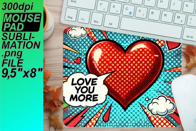 perfect for any workspace! , Gorgeous mouse pad designs, 3D Heart Sublimation HoodArtCraft 