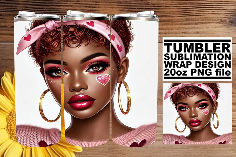 perfect for creative projects! , High-resolution tumbler wrap, Love Girl Sublimation afrosvg 