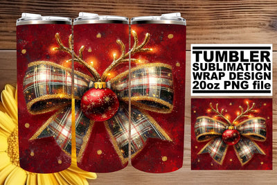 perfect for custom gifts! , Beautifully crafted tumbler wrap, Christmas Bow Sublimation afrosvg 