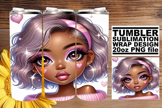 perfect for DIY! , Beautifully designed tumbler wrap, Love Girl Sublimation afrosvg 