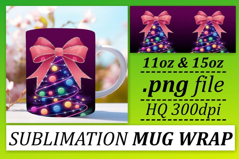 perfect for DIY enthusiasts! , Mug wrap designs, Neon Xmas Sublimation afrosvg 