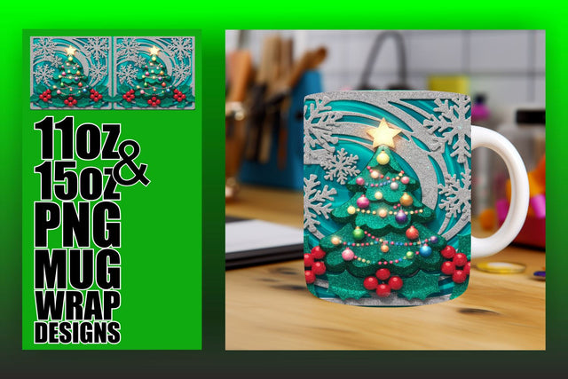 Perfect for DIY enthusiasts, unique mug wrap designs! , 3D Xmas Sublimation HoodArtCraft 