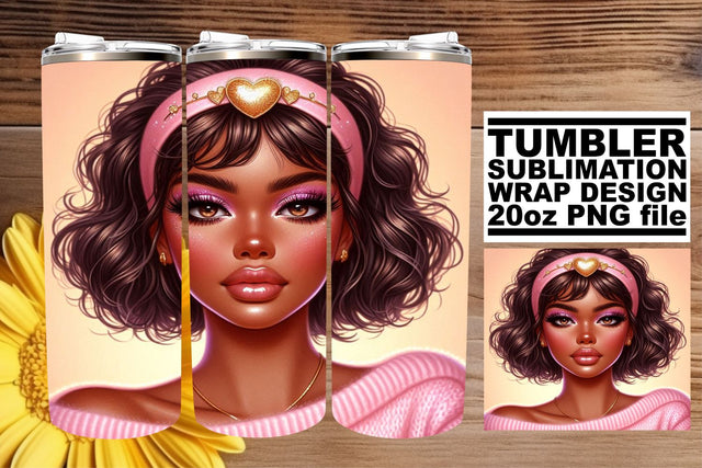 perfect for DIY gifts! , Beautifully designed tumbler wrap, Love Girl Sublimation afrosvg 