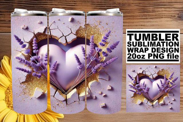 perfect for DIY sublimation! , Premium tumbler wrap, 3D Heart Sublimation afrosvg 