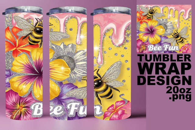 perfect for drinkware gifts! , Gorgeous tumbler wrap, Bee Sublimation HoodArtCraft 