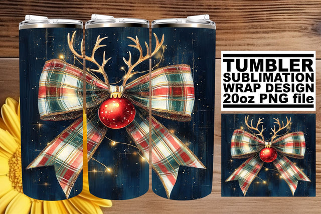 perfect for memorable gifts! , Gorgeous 20oz wrap, Christmas Bow Sublimation afrosvg 