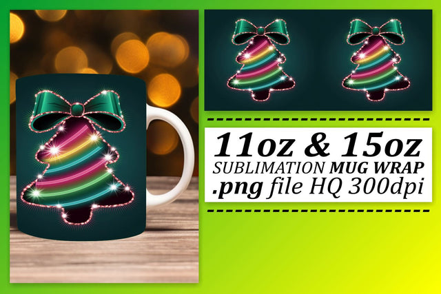 perfect for parties and events! , Custom mug wraps, Neon Xmas Sublimation afrosvg 