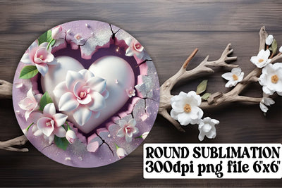 perfect for projects! , Stylish round PNGs for trendy keychains, 3D Heart Sublimation afrosvg 