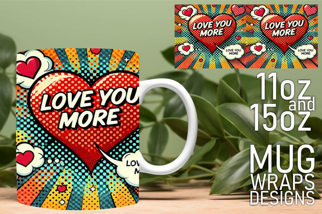 Perfect for special events, vibrant PNG mug templates! , 3D Heart Sublimation HoodArtCraft 