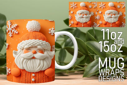 Perfect for special events, vibrant PNG mug templates! , 3D Santa Sublimation HoodArtCraft 