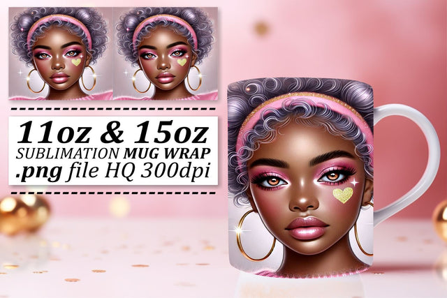 perfect for special occasions! , Creative mug wraps, Love Girl Sublimation afrosvg 