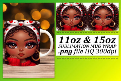 perfect for special occasions! , Customizable mug wraps, Love Girl Sublimation afrosvg 