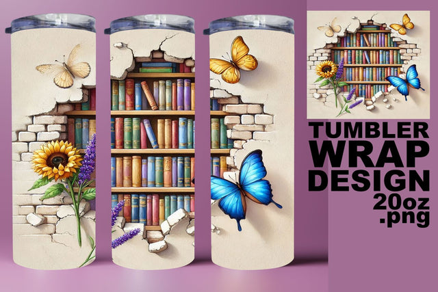 perfect for sublimation creativity! , Unique 20oz wrap, Books Sublimation HoodArtCraft 