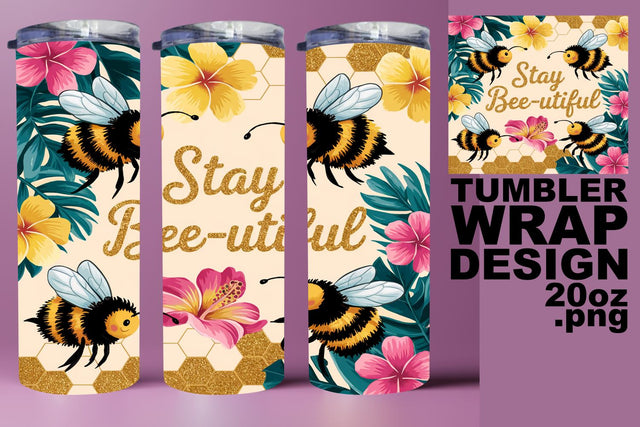 perfect for sublimation! , Eye-catching tumbler design, Bee Sublimation HoodArtCraft 