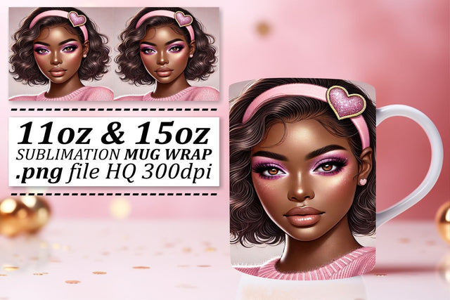 perfect for various designs! , Versatile PNG mug wraps, Love Girl Sublimation afrosvg 