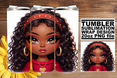 perfect for your projects! , Stunning PNG tumbler wrap, Love Girl Sublimation afrosvg 