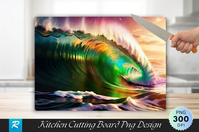 Perfect Wave Barrel Background Cutting Board PNG Design Sublimation Regulrcrative 