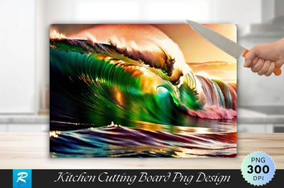 Perfect Wave Barrel Background Cutting Board PNG Design Sublimation Regulrcrative 