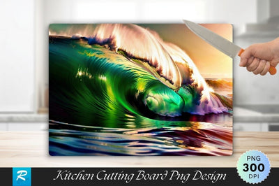 Perfect Wave Barrel Background Cutting Board PNG Design Sublimation Regulrcrative 